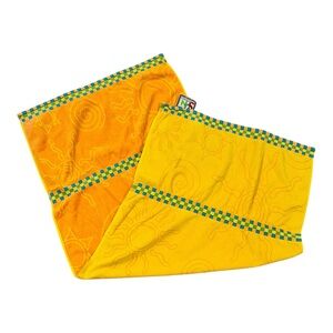 Vintage Beach Towel Sun Sational Yellow Orange 1980s 26”x52” Tv Movie Prop